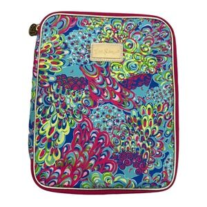 Lilly Pulitzer Agenda Folio Organizer Pink Multi Zip Case iPad Tablet 10x12.5"